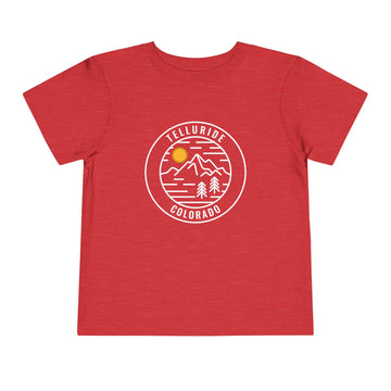 Buy heather-red Telluride, Colorado Toddler T-Shirt - Retro Mountain Toddler Telluride Shirt