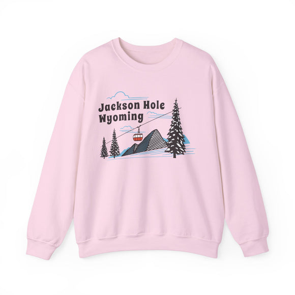 Jackson Hole, Wyoming Sweatshirt - Unisex Retro Ski Mountain Gondola Jackson Hole Sweatshirt
