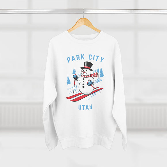 Premium Park City, Utah Skiing Snowman Sweatshirt