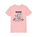 Maine Yeti Snowboard Youth Tee - Kids Skiing Shirt-5