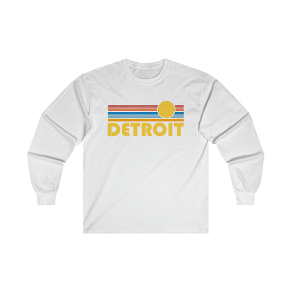 Detroit, Michigan Long Sleeve Shirt - Retro Unisex Shirt