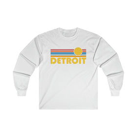 Detroit, Michigan Long Sleeve Shirt - Retro Unisex Shirt