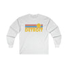 Detroit, Michigan Long Sleeve Shirt - Retro Unisex Shirt