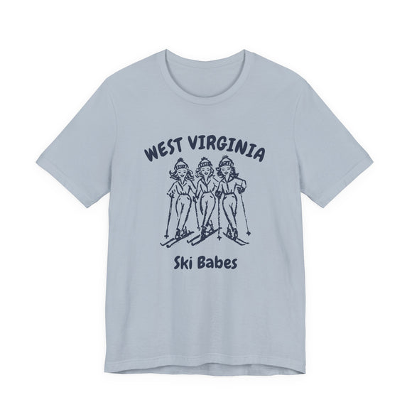 West Virginia Ski Babes T‑Shirt — Retro Skiing Graphic Tee