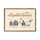 Steamboat Springs, Colorado Ski Town Throw Blanket | Mountain Woven Blanket-1