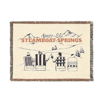 Steamboat Springs, Colorado Ski Town Throw Blanket | Mountain Woven Blanket