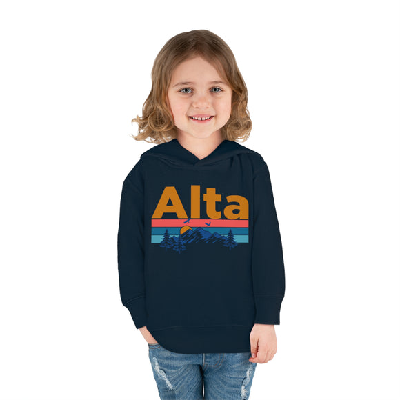 Alta Toddler Hoodie - Retro Mountain Sun Unisex Alta Toddler Sweatshirt