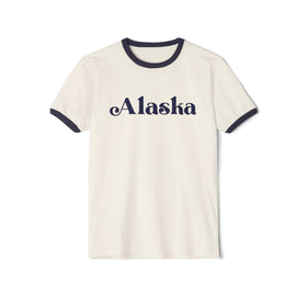 Alaska Cotton Ringer Graphic Tee - Unisex Alaska T Shirt, Vintage Style Tee, Men's/Women's Tee