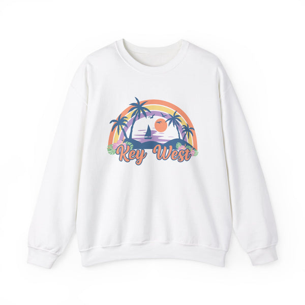 Key West, Florida Sweatshirt - Unisex Retro Beach Crewneck Key West Sweatshirt