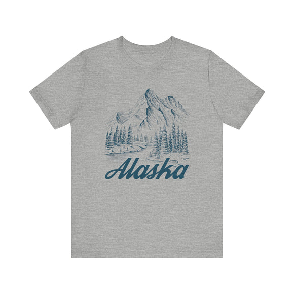 Alaska Graphic Tee - Mountain Illustration Alaska T Shirt