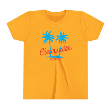 Buy gold Clearwater, Florida Youth Shirt - Retro Palm Tree Clearwater Kid's T-Shirt