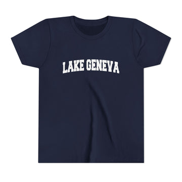 Buy navy Lake Geneva, Wisconsin Youth Graphic Tee - Kids Lake Geneva T Shirt