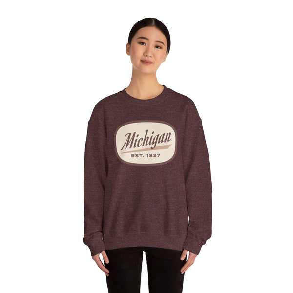 Michigan Sweatshirt - Unisex Retro Michigan Crewneck Sweatshirt