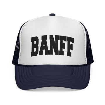Buy dark-navy Banff, Canada Collegiate Style Trucker Hat