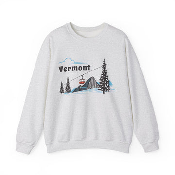 Vermont Sweatshirt - Unisex Retro Ski Mountain Gondola Vermont Sweatshirt - 0