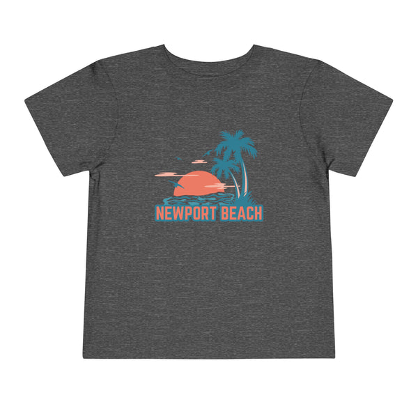 Newport Beach, California Toddler T-Shirt - Retro Palm Tree Toddler Newport Beach Shirt