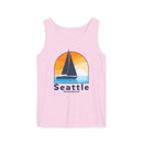Seattle, Washington Sailboat Tank Top | Comfort Colors 100% Cotton-5