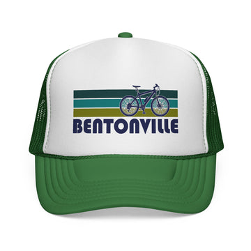 Bentonville, Arkansas Retro Bike Trucker Hat - Vintage Style Bentonville Cap - 0
