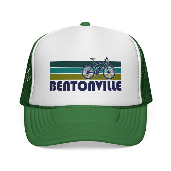 Bentonville, Arkansas Retro Bike Trucker Hat - Vintage Style Bentonville Cap