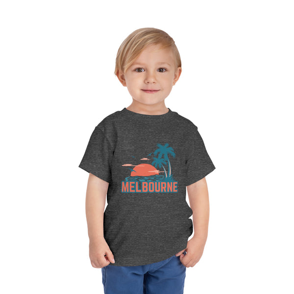 Melbourne, Florida Toddler T-Shirt - Retro Palm Tree Toddler Melbourne Shirt