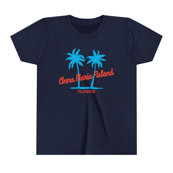 Anna Maria Island, Florida Youth Shirt - Retro Palm Tree Anna Maria Island Kid's T-Shirt