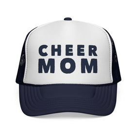 Cheer Mom Trucker Cap | Cheerleader Mom Hat, Pom Pom Design - 0