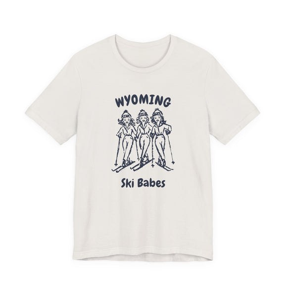 Wyoming Ski Babes T‑Shirt — Retro Skiing Graphic Tee