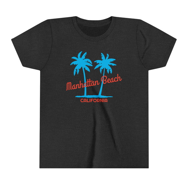 Manhattan Beach, California Youth Shirt - Retro Palm Tree Manhattan Beach Kid's T-Shirt