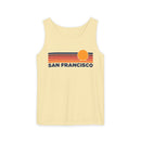 San Francisco, California Retro Sunstripe Tank Top | Comfort Colors - 100% Cotton-3