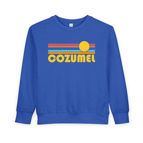 Cozumel, Mexico Toddler Sweatshirt - Retro Sun Cozumel Toddler Crewneck Sweatshirt