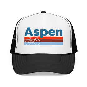 Buy black-white Aspen, Colorado Trucker Hat - Foam Aspen Bike Cap