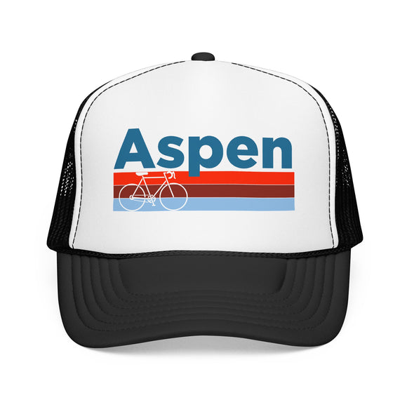 Aspen, Colorado Trucker Hat - Foam Aspen Bike Cap