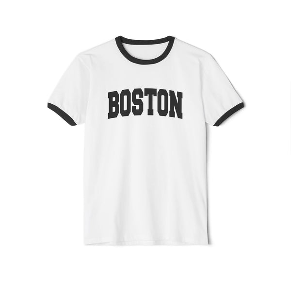 Boston, Massachusetts Cotton Ringer Graphic Tee - Unisex Boston T Shirt, Vintage Style Tee, Men's/Women's Tee