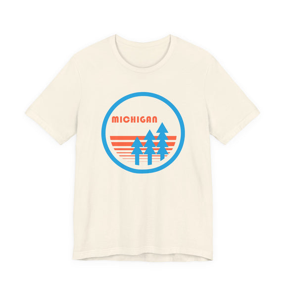 Michigan T Shirt - Retro Trees Michigan Tee