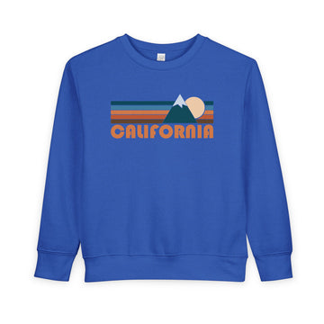 Buy royal California Toddler Sweatshirt - Retro Mountain California Toddler Crewneck Sweatshirt