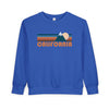 California Toddler Sweatshirt - Retro Mountain California Toddler Crewneck Sweatshirt