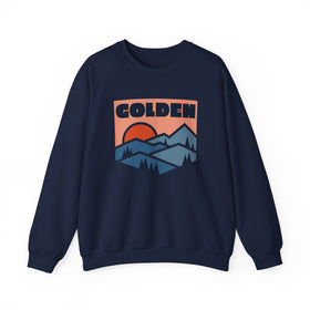 Buy navy Golden, Colorado Sweatshirt Retro Mountains, Golden Unisex Graphic Crewneck