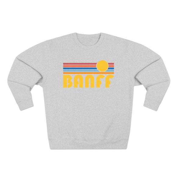 Premium Banff, Canada Retro Sun Graphic Sweatshirt