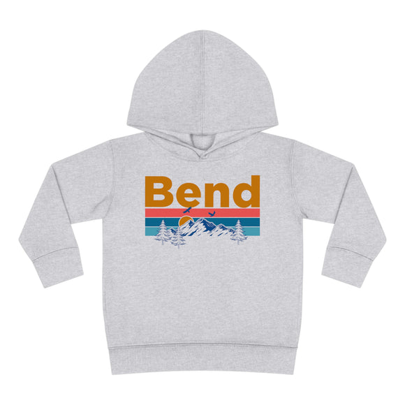 Bend Toddler Hoodie - Retro Mountain Sun Unisex Bend Toddler Sweatshirt