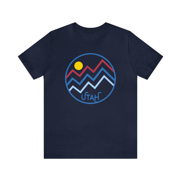 Utah T-Shirt - Retro Mountain Unisex Utah Shirt - Mountain Line Circle