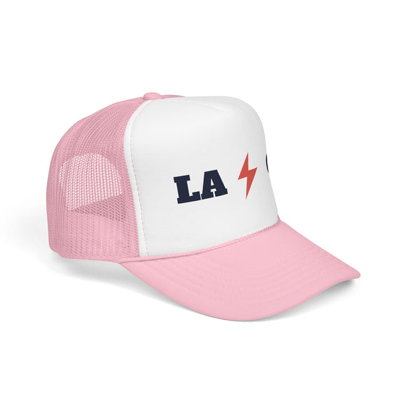 Los Angeles, California Retro Trucker Hat - Lightning Foam Cap