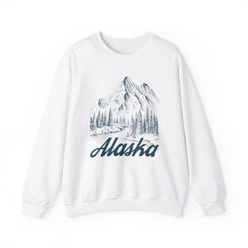 Alaska Sweatshirt - Mountain Illustration Graphic Crewneck
