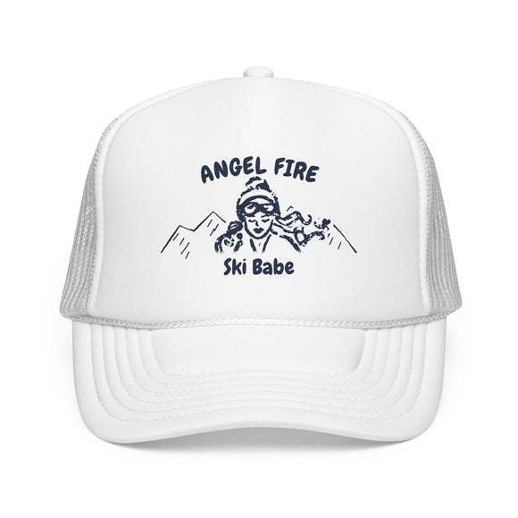 Angel Fire, New Mexico Ski Babe Trucker Hat — Foam Mesh Cap