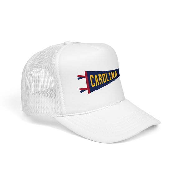 Carolina, North Carolina Pennant Trucker Hat — Retro Flag Foam Cap
