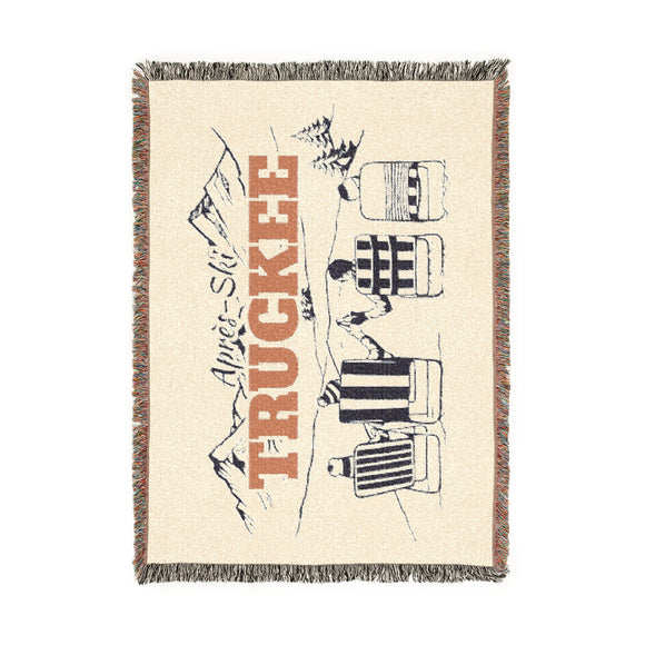 Truckee, California Ski Town Throw Blanket | Mountain Woven Blanket