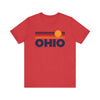 Ohio T-Shirt Retro Sun Ombre Unisex Tee, Vintage Ohio Tee, Mountain Sun Tee, Ohio Souvenir Shirt