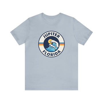 Buy light-blue Jupiter, Florida T-Shirt - Retro Unisex Jupiter Shirt - Wave Circle