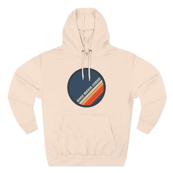 Premium Anna Maria Island, Florida Retro Circle Hoodie — Vintage 70s Striped Logo Pullover