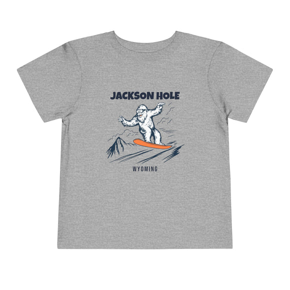 Jackson Hole, Wyoming Yeti Snowboard Toddler Tee