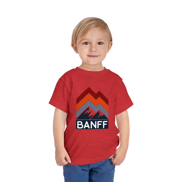 Banff, Canada Toddler T-Shirt - Retro Palm Tree Toddler Banff Shirt